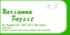 marianna pazsit business card